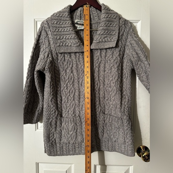 ARAN CRAFTS M Cottagecore Chunky 100% Merino Wool Cable Knit Fisherman Sweater - Picture 5 of 9